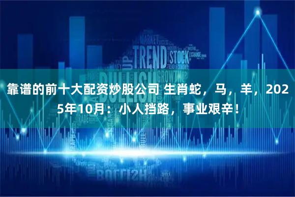 靠谱的前十大配资炒股公司 生肖蛇，马，羊，2025年10月：小人挡路，事业艰辛！